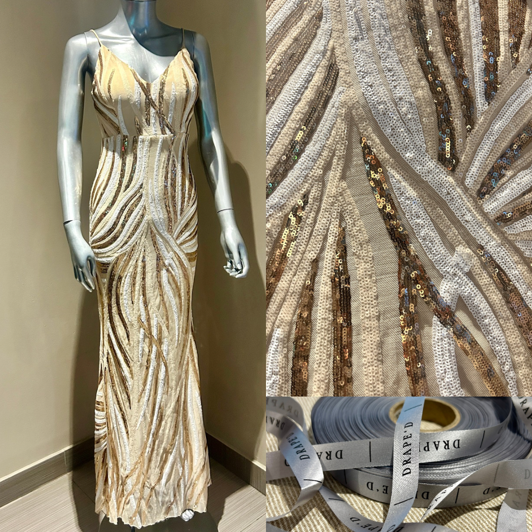 Luna gold dress for hire in Cape Town