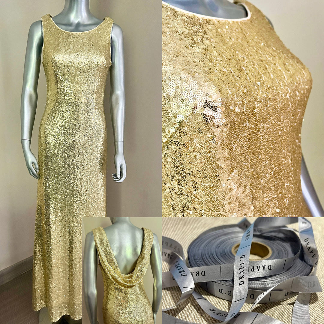 Mae gold dress for hire in Cape Town