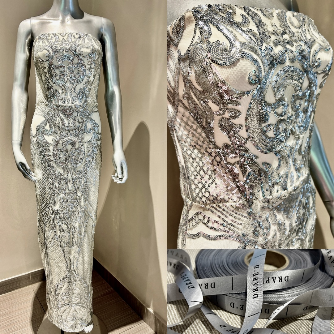 Franki silver dress for hire in Cape Town