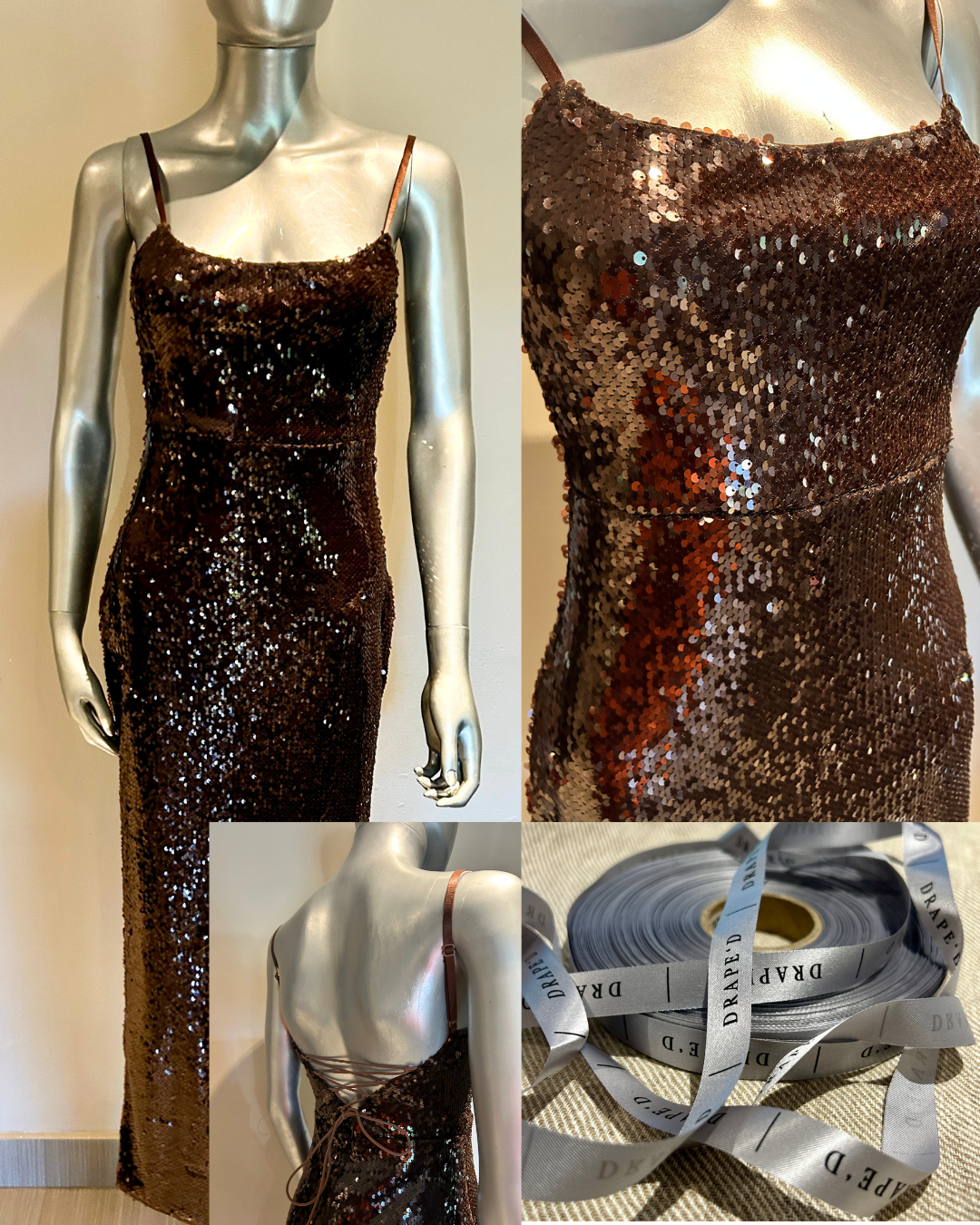 Kelly brown dress for hire in Cape Town