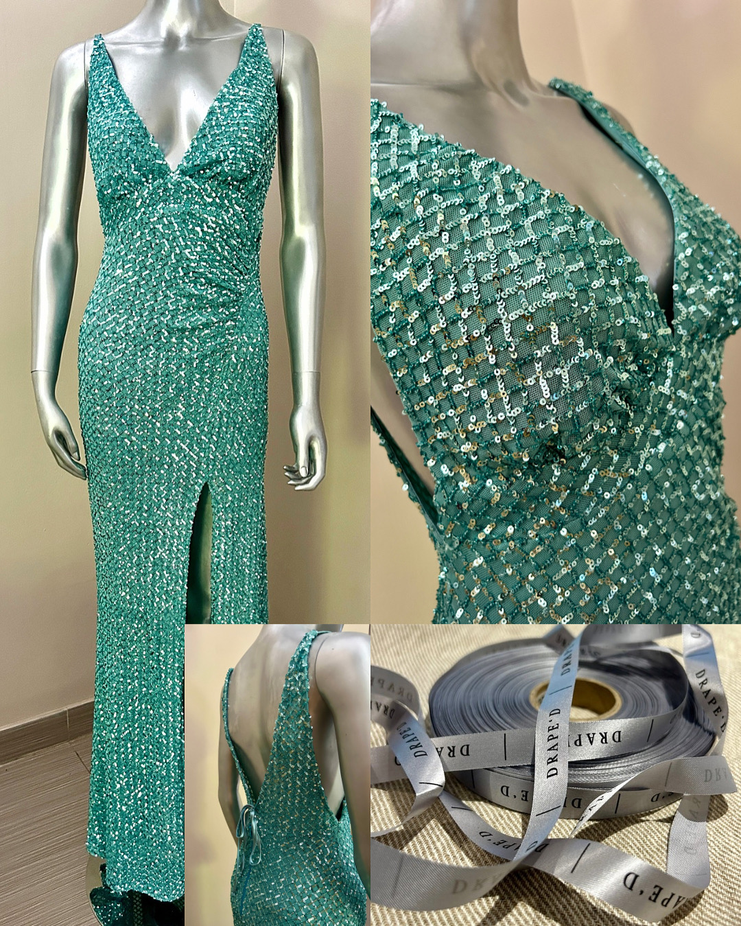 Sawyer green dress for hire in Cape Town