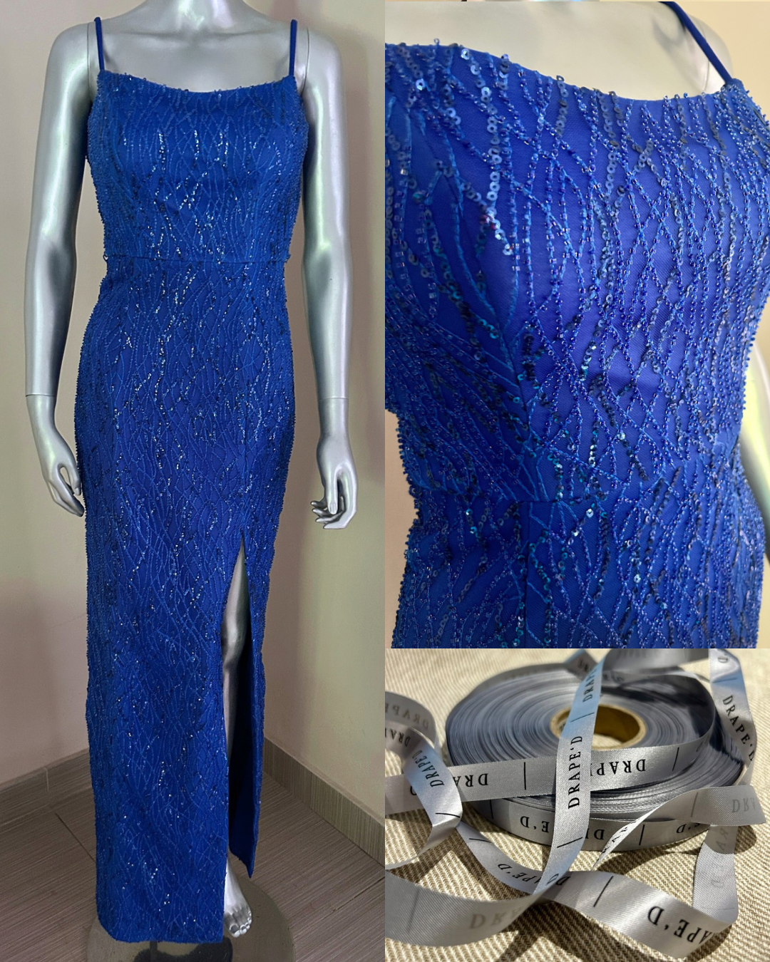 Aria blue dress for hire in Cape Town