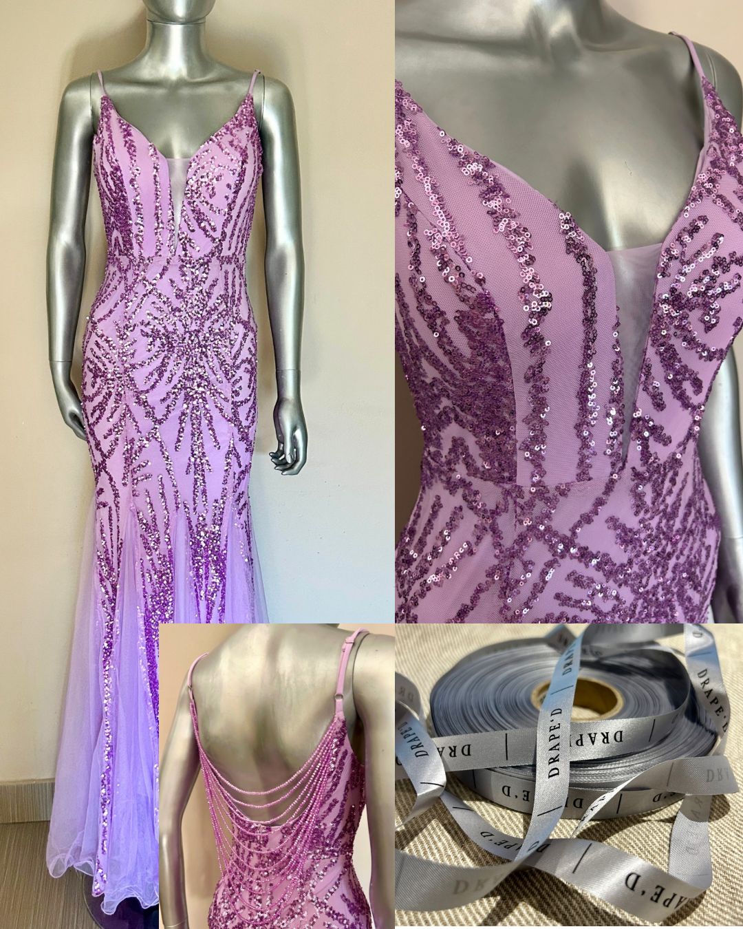 Jolene lilac dress for hire in Cape Town
