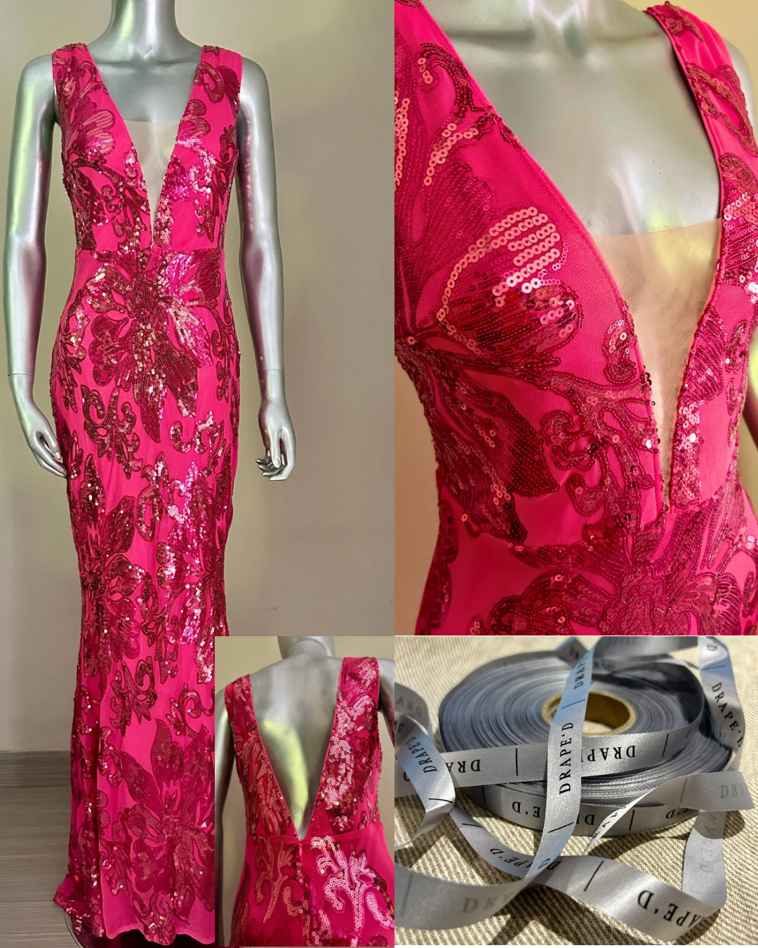 Tara pink dress for hire in Cape Town