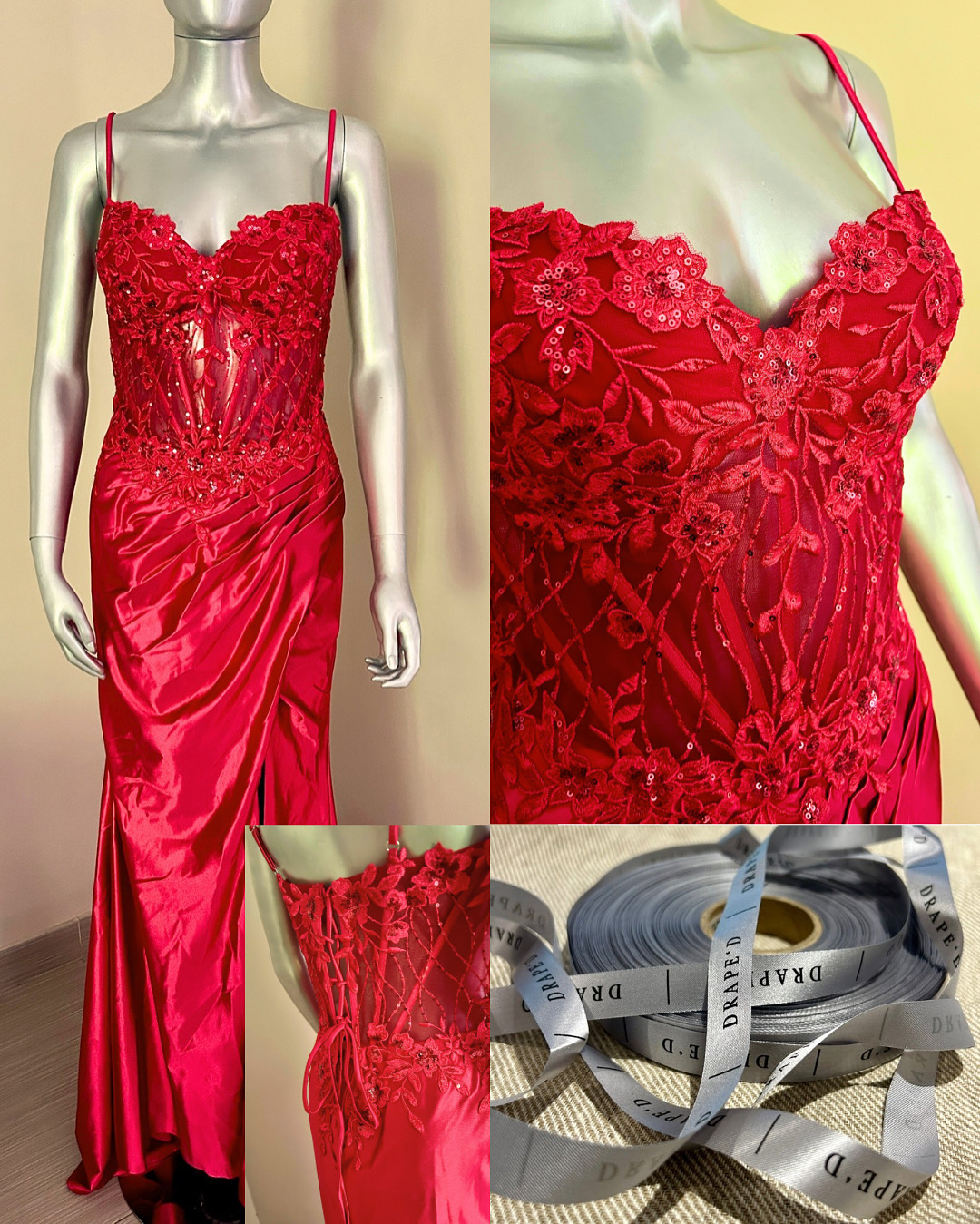 Amelia red dress for hire in Cape Town