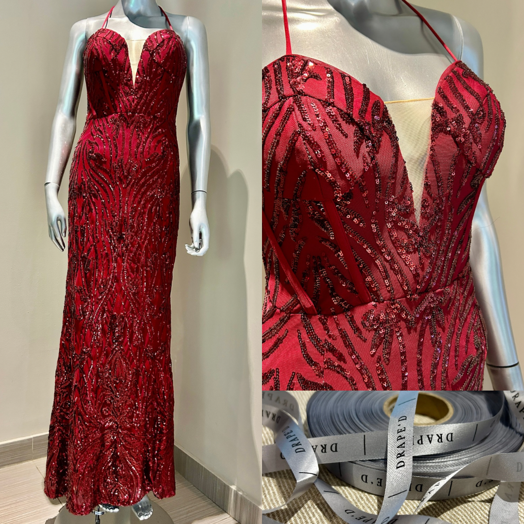 Candice red dress for hire in Cape Town