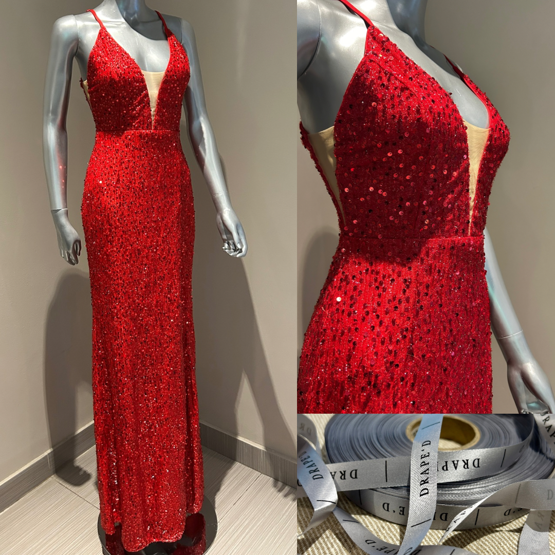 Emory red dress for hire in Cape Town