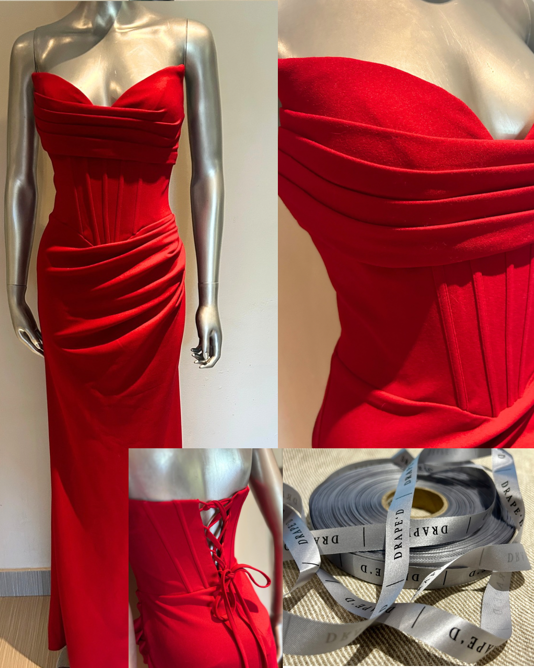 Rahla red dress for hire in Cape Town