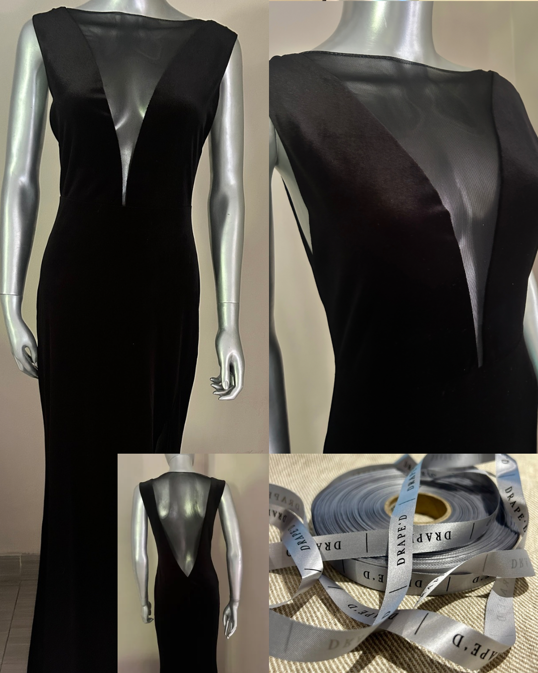 Cora black dress for hire in Cape Town